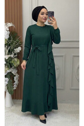 Ebrarengiz Moda - 3008 FIRFIR ELBİSE K40 ZÜMRÜT