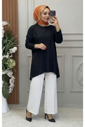 Ebrarengiz Moda - 3010 KREP TUNİK K30 SİYAH