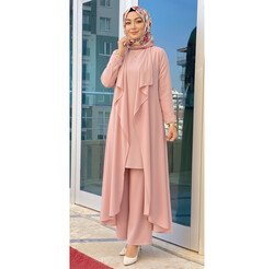 Ebrarengiz Moda - 3015 ÜÇLÜ TAKIM K40 PEMBE