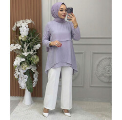 Ebrarengiz Moda - 3016 TUNİK K40 GÜMÜŞ