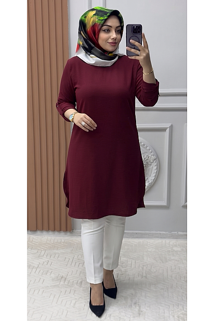 3019 AYROBİN TUNİK K50 BORDO - 2