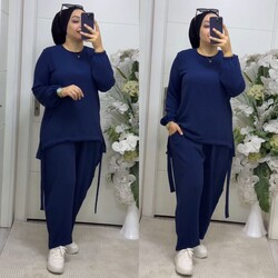 Ebrarengiz Moda - 5230 ŞALVARLI TAKIM K85 LACİVERT