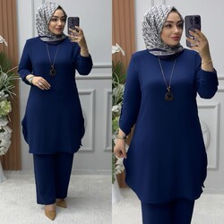 Ebrarengiz Moda - 5290 KOLYELİ TAKIM K65 LACİVERT