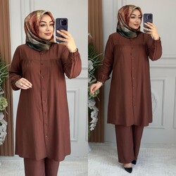 Ebrarengiz Moda - 5300 LİNA TAKIM K100 KAHVE