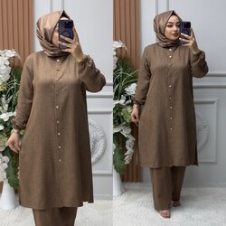 Ebrarengiz Moda - 5340 ÜLKÜ TAKIM K120 KAHVE