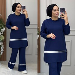 Ebrarengiz Moda - 5350 ŞERİTLİ TAKIM K95 LACİVERT
