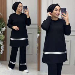 Ebrarengiz Moda - 5350 ŞERİTLİ TAKIM K95 SİYAH