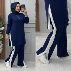 Ebrarengiz Moda - 5360 YIRTMAÇLI TAKIM K130 LACİVERT