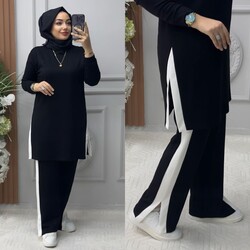 Ebrarengiz Moda - 5360 YIRTMAÇLI TAKIM K130 SİYAH