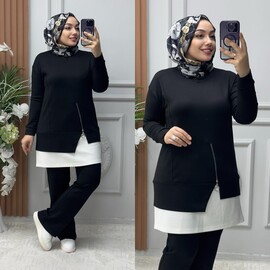 Ebrarengiz Moda - 5430 MELİNA TAKIM K160 SİYAH