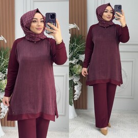 Ebrarengiz Moda - 5440 İPEK TAKIM K170 BORDO