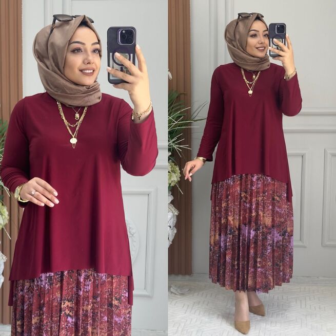 5470 ETEKLİ TAKIM K140 BORDO