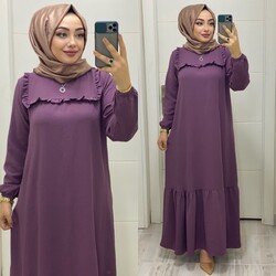 Ebrarengiz Moda - 6190 NİLAY ELBİSE K35 LİLA