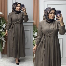 Ebrarengiz Moda - 6340 ŞİMAL ELBİSE K120 DUMAN