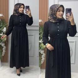 Ebrarengiz Moda - 6340 ŞİMAL ELBİSE K120 SİYAH