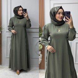 Ebrarengiz Moda - 6350 MERCAN ELBİSE K140 HAKİ