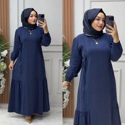 Ebrarengiz Moda - 6350 MERCAN ELBİSE K140 LACİVERT