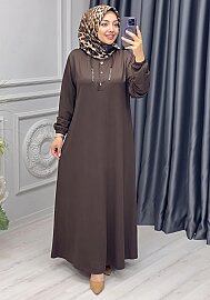 6460 OYSHO ELBİSE K160 KAHVE