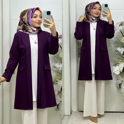 Ebrarengiz Moda - 7170 AYBÜKE CEKET K60 KOYU MOR