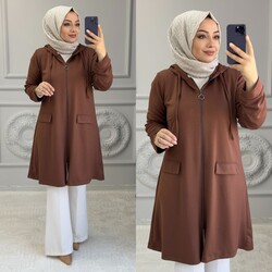 Ebrarengiz Moda - 7250 BAHRİYE HIRKA K85 KAHVE