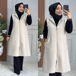 Ebrarengiz Moda - 7270 KAPİTONE YELEK K100 TAŞ