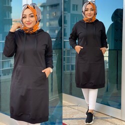 Ebrarengiz Moda - 8090 ECE TUNİK K25 SİYAH