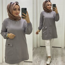 Ebrarengiz Moda - 8260 AYDAN TUNİK K25 GRİ
