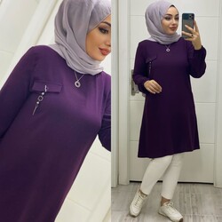 Ebrarengiz Moda - 8270 EFLİN TUNİK K20 MÜRDÜM