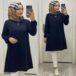 Ebrarengiz Moda - 8270 EFLİN TUNİK K20 SİYAH