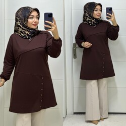 Ebrarengiz Moda - 8460 YELİZ TUNİK K35 KAHVE