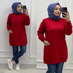 Ebrarengiz Moda - 8760 EZEL TUNİK K55 KIRMIZI