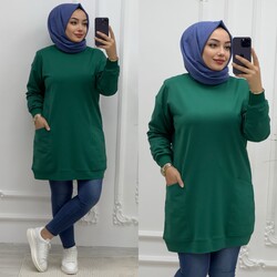 Ebrarengiz Moda - 8760 EZEL TUNİK K55 ZÜMRÜT