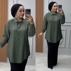 Ebrarengiz Moda - 8800 ASOS GÖMLEK K80 HAKİ