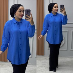 Ebrarengiz Moda - 8800 ASOS GÖMLEK K80 MAVİ