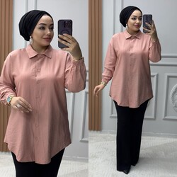 Ebrarengiz Moda - 8800 ASOS GÖMLEK K80 PUDRA