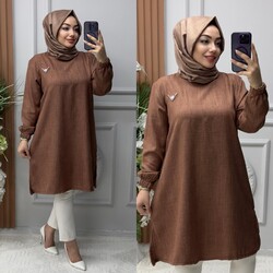 Ebrarengiz Moda - 8820 MİRA TUNİK K55 KAHVE