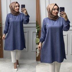 Ebrarengiz Moda - 8820 MİRA TUNİK K55 MAVİ
