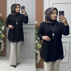 Ebrarengiz Moda - 8830 MELİSA TUNİK K60 SİYAH