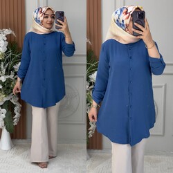 Ebrarengiz Moda - 8840 GAMZE TUNİK K65 İNDİGO