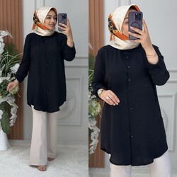 Ebrarengiz Moda - 8840 GAMZE TUNİK K65 SİYAH