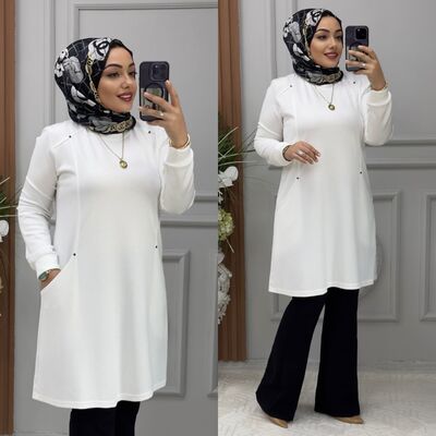 8880 AZRA TUNİK K75 BEYAZ