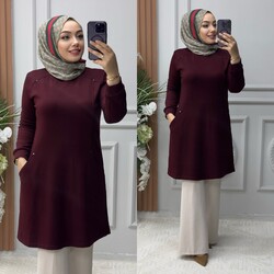 Ebrarengiz Moda - 8880 AZRA TUNİK K75 BORDO