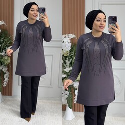 Ebrarengiz Moda - 8910 BERNA TUNİK K65 FÜME