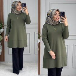 Ebrarengiz Moda - 8930 AYBEN TUNİK K75 HAKİ