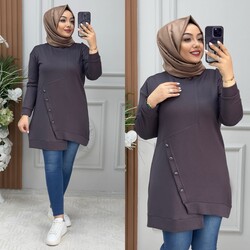 Ebrarengiz Moda - 8940 DORA TUNİK K80 GRİ