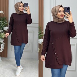 Ebrarengiz Moda - 8940 DORA TUNİK K80 KAHVE