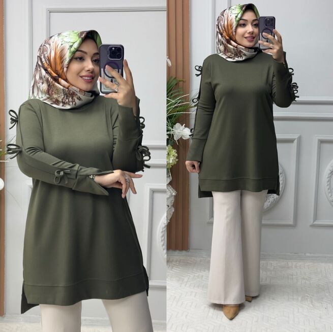 8960 FİYONKLU TUNİK K80 HAKİ